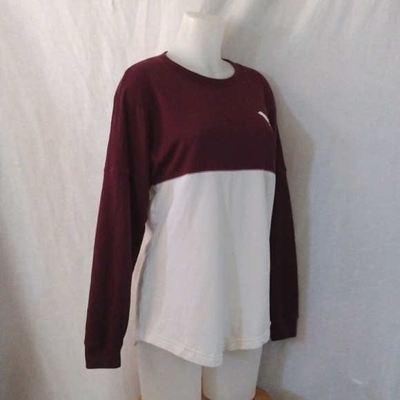 Victoria's Secret PINK Nation Cozy Colorblock Ribbed Long Sleeve Pullover Top S - Picture 3 of 9